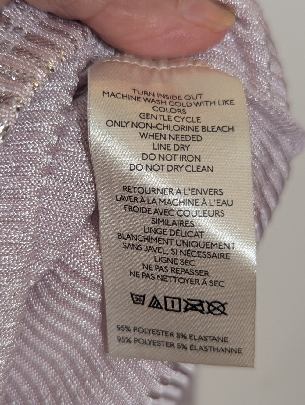 Pilcro by Anthropologie Andie Shimmer Ribbed Henley Top XS Lavender Metallic NWT - Picture 7 of 8